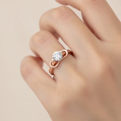 Solace Solitaire Ring In 925 Sterling Silver - Fourteen