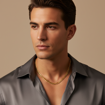 Classic Cuban Link Chain Necklace With Box Clasp - Two