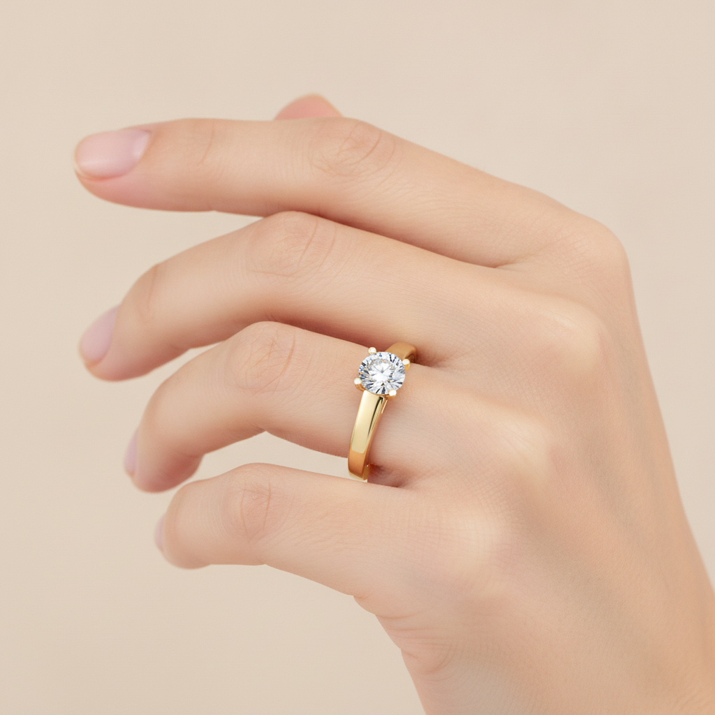 Love Solitaire Ring In 925 Sterling Silver - Fourteen