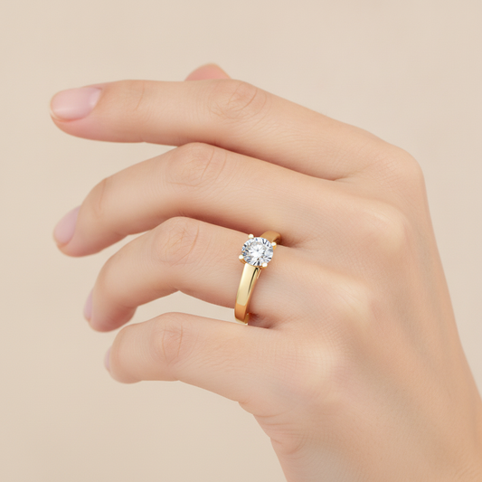 Love Solitaire Ring In 925 Sterling Silver - Fourteen