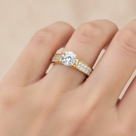 Unique Solitaire Ring - Fourteen