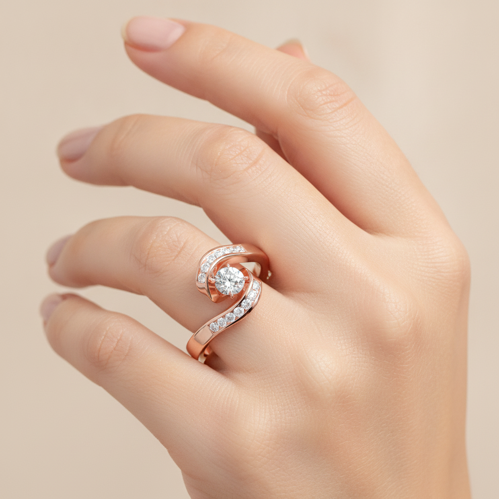 Bonito Halo Ring In 925 Sterling Silver - Fourteen