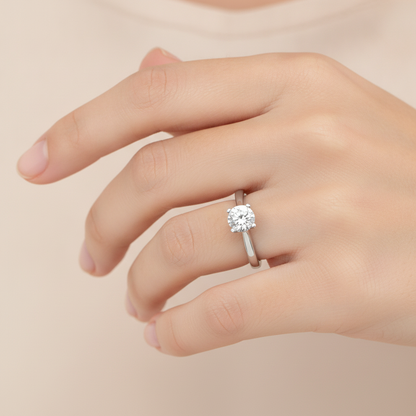 Brume Classic Solitaire Ring In 925 Sterling Silver - Fourteen