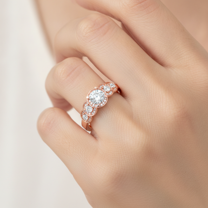 Fragrant Diamond Ring In 925 Sterling Silver - Fourteen