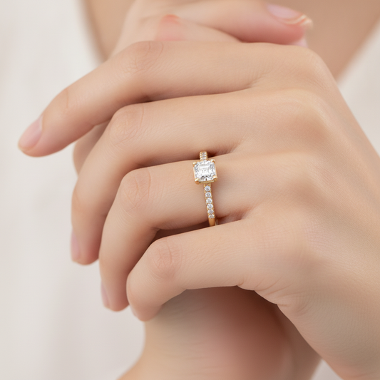 Garish Solitaire Ring In 925 Sterling Silver - Fourteen