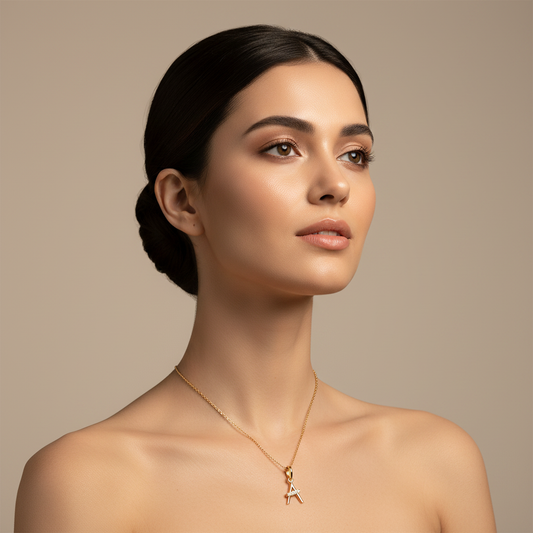 Triangle Pendant Necklace with Pav Crystal Bar Accent