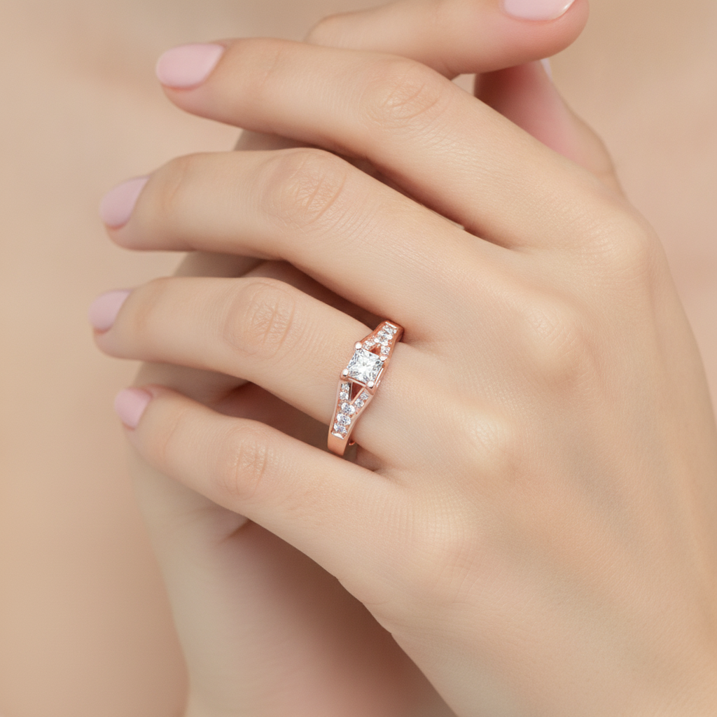 Queen Solitaire Ring In 925 Sterling Silver - Fifteen