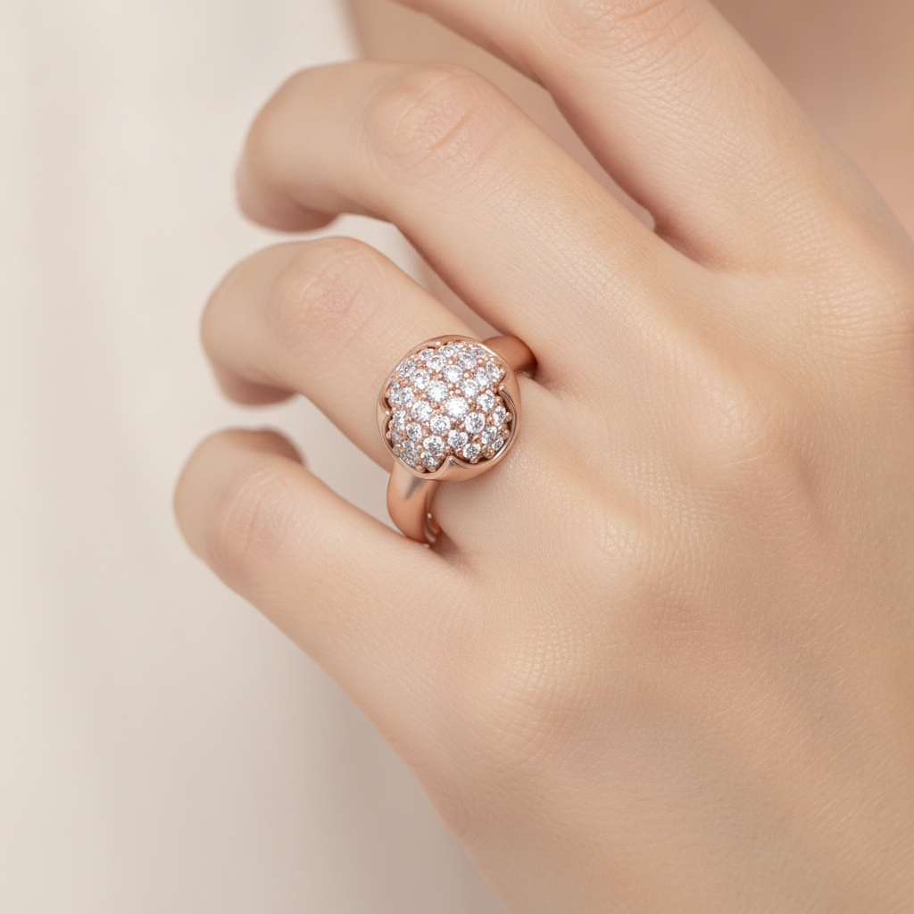 Swirl Tuilp Mesh Ring In 925 Sterling Silver - Fourteen