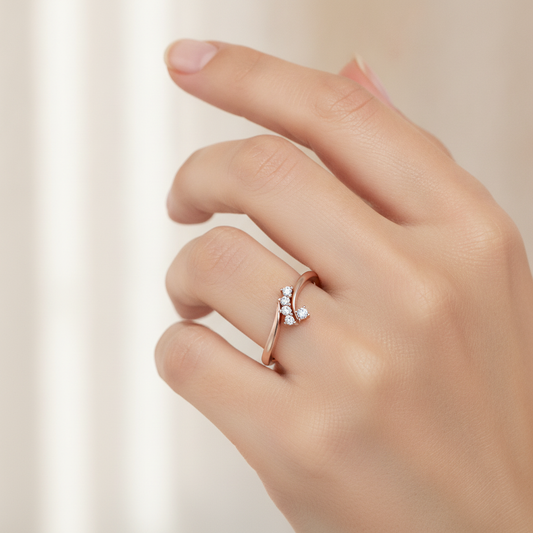 Tiara Diamond Ring In 925 Sterling Silver - Fourteen