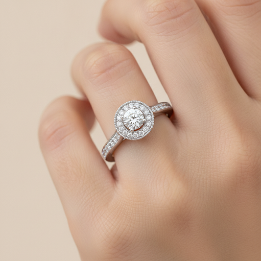 The Stunning Halo Ring In 925 Sterling Silver - Fourteen