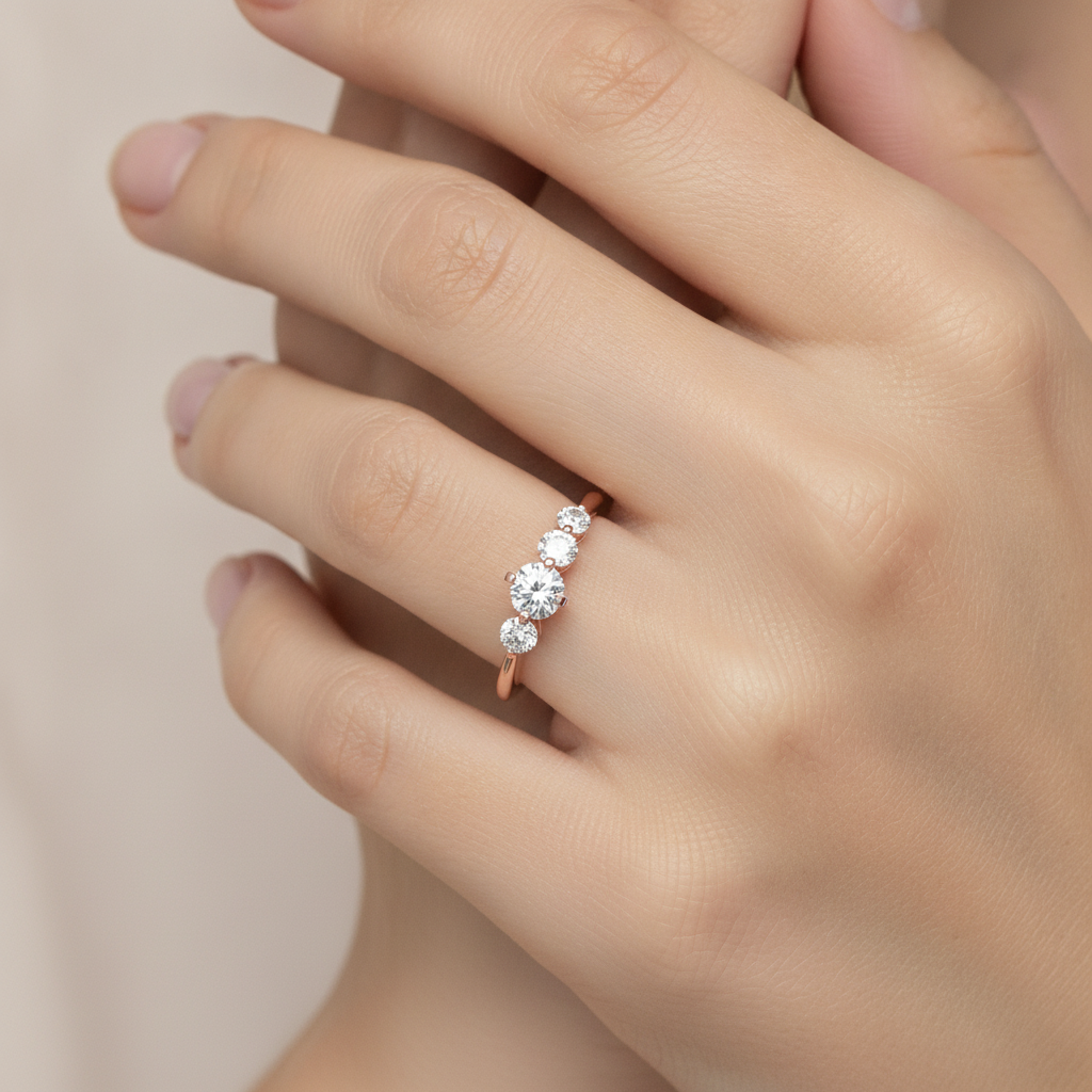 Lofty Solitaire Ring In 925 Sterling Silver - Fourteen