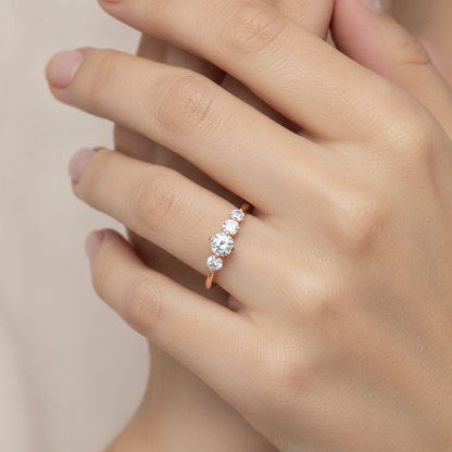 Lofty Solitaire Ring In 925 Sterling Silver - Fourteen