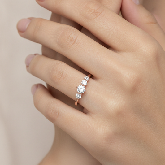 Lofty Solitaire Ring In 925 Sterling Silver - Fourteen