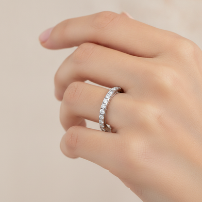 Flor Bonica Eternity Ring In 925 Sterling Silver - Fourteen