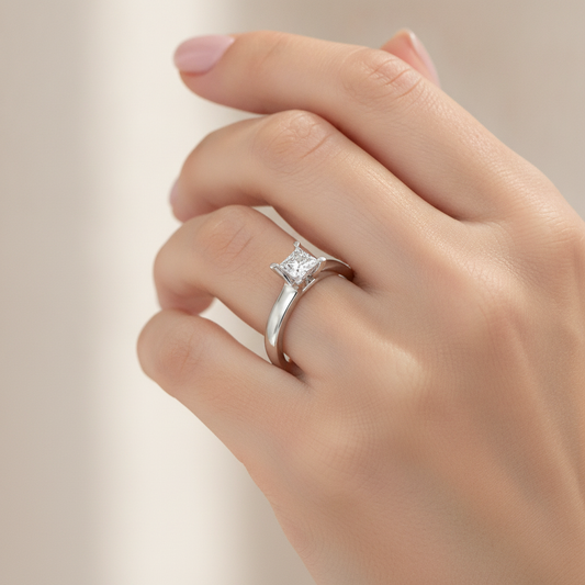 The Radiant Solitaire Ring - Fourteen