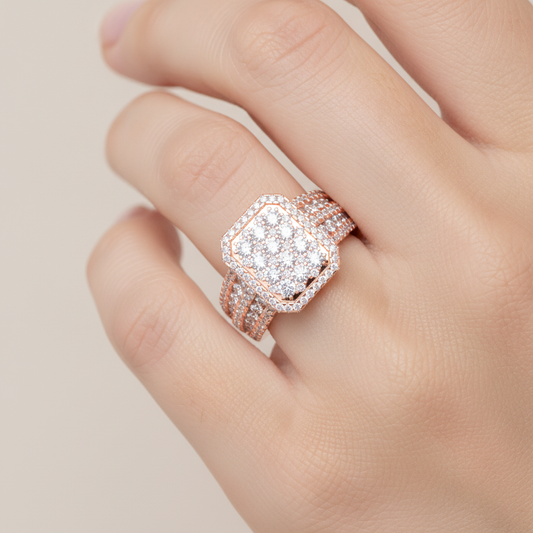 Celestial Diamond Men's Ring In 925 Sterling Silver - Fourteen