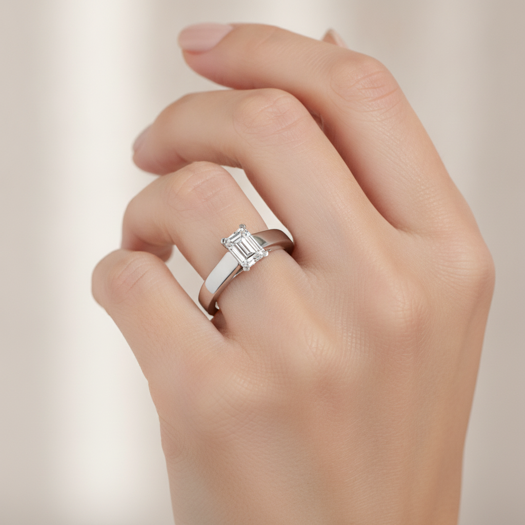 Flawless Solitaire Ring In 925 Sterling Silver - Fourteen