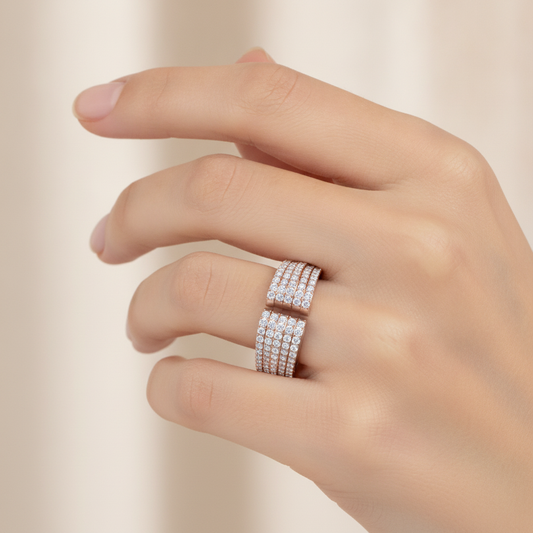Added Dazzle Cluster Ring In 925 Sterling Silver - Fourteen