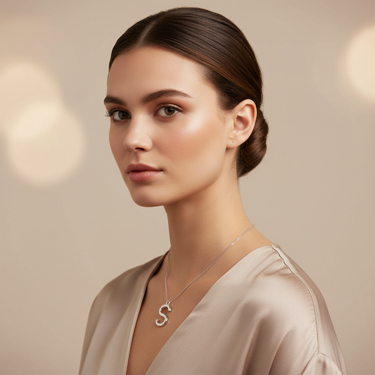 Letter S Initial Charm Pendant