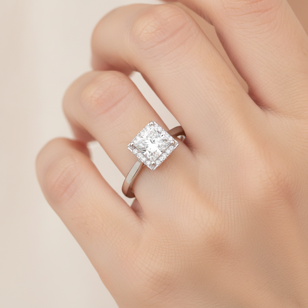 Likeable Halo Ring In 925 Sterling Silver - Fourteen