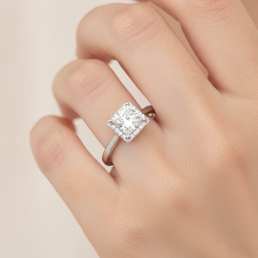 Likeable Halo Ring In 925 Sterling Silver - Fourteen