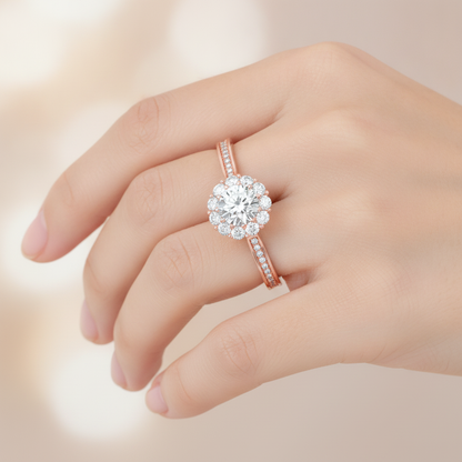 Congenial Diamond Ring In 925 Sterling Silver - Fourteen