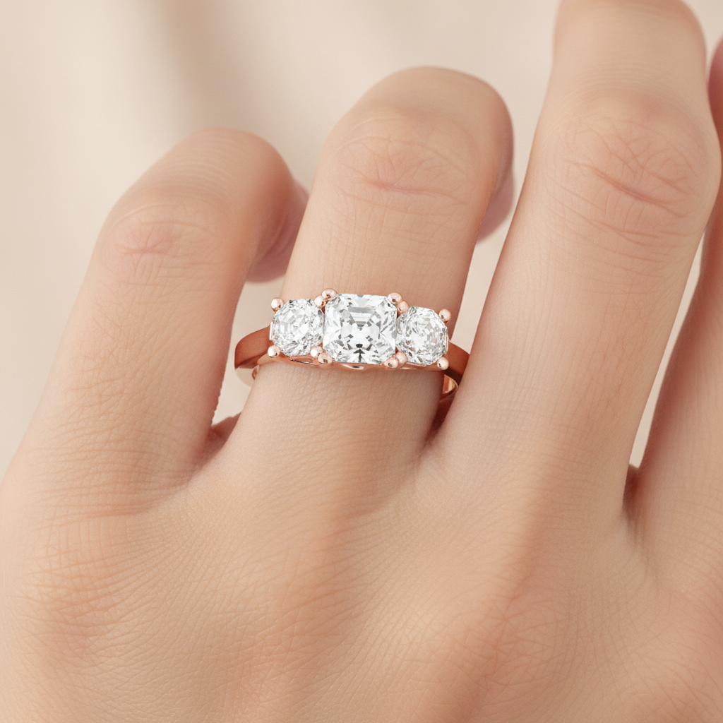 Bright Tri Stone Ring - Fourteen