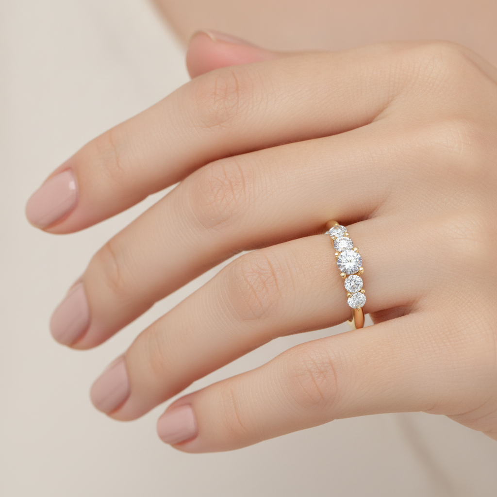 Blessing Solitaire Ring In 925 Sterling Silver - Fourteen
