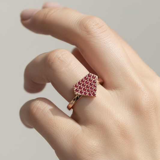 Ruby Pav DiamondShaped Stackable Ring