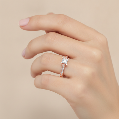 Piquant Solitaire Ring In 925 Sterling Silver - Fourteen