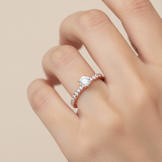 Cute Solitaire Ring In 925 Sterling Silver - Fourteen