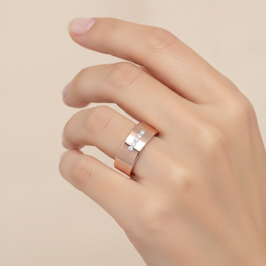 Glamours Broad Band Ring - Fourteen