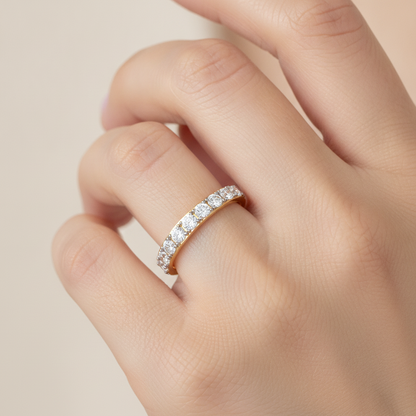 Hermosa Rose Eternity Ring In 925 Sterling Silver - Fourteen