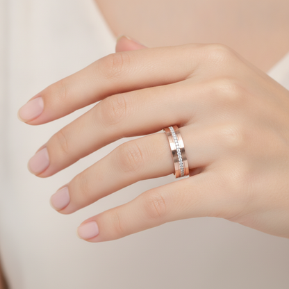Superb Style Diamond Band In 925 Sterling Silver - Fourteen