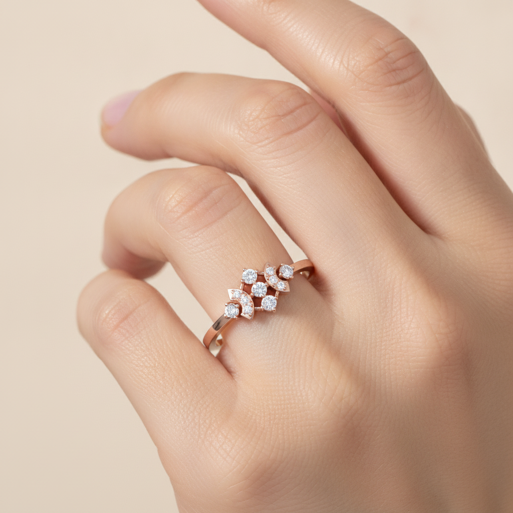 Miracle Curve Ring In 925 Sterling Silver - Fourteen