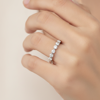 Aurora Seven Stone Ring In 925 Sterling Silver - Fourteen