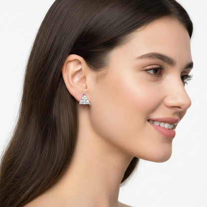 Triangle Diamond Stud Earrings - Eight
