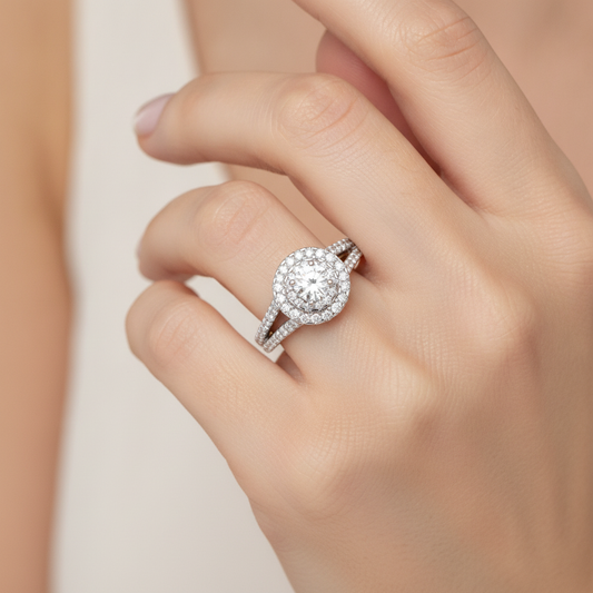 Glistening Bridal Ring Set - Fourteen