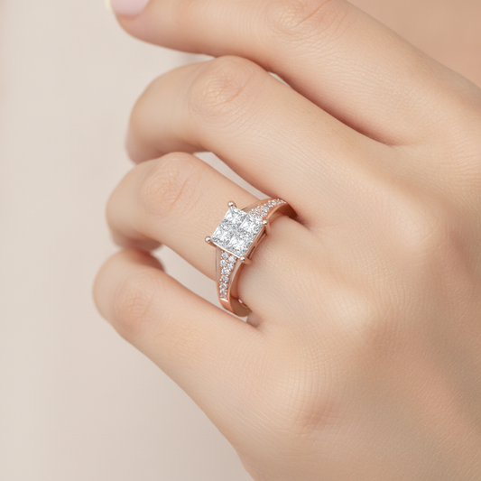 Fue Princess Solitaire Ring - Fourteen