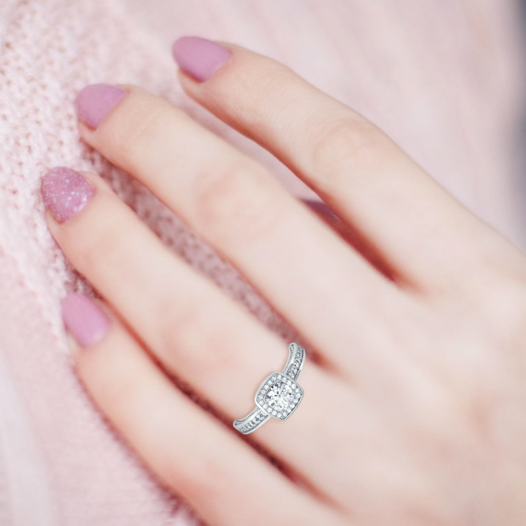 Outlandish Halo Ring In 925 Sterling Silver - Fifteen