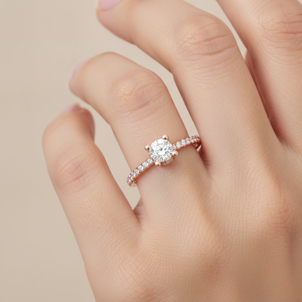 High Ranking Solitaire Ring In 925 Sterling Silver - Fourteen