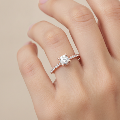 High Ranking Solitaire Ring In 925 Sterling Silver - Fourteen