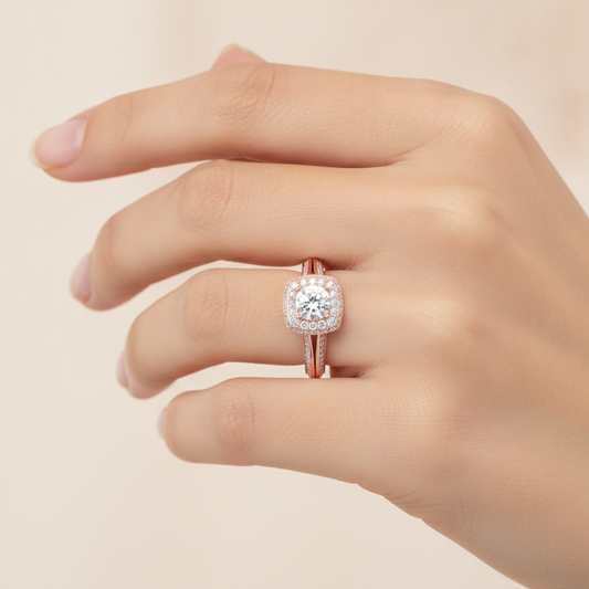 Nice Solitaire Ring In 925 Sterling Silver - Fourteen