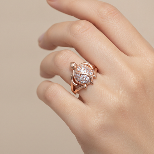 Turtle Blooming Band In 925 Sterling Silver - Fourteen