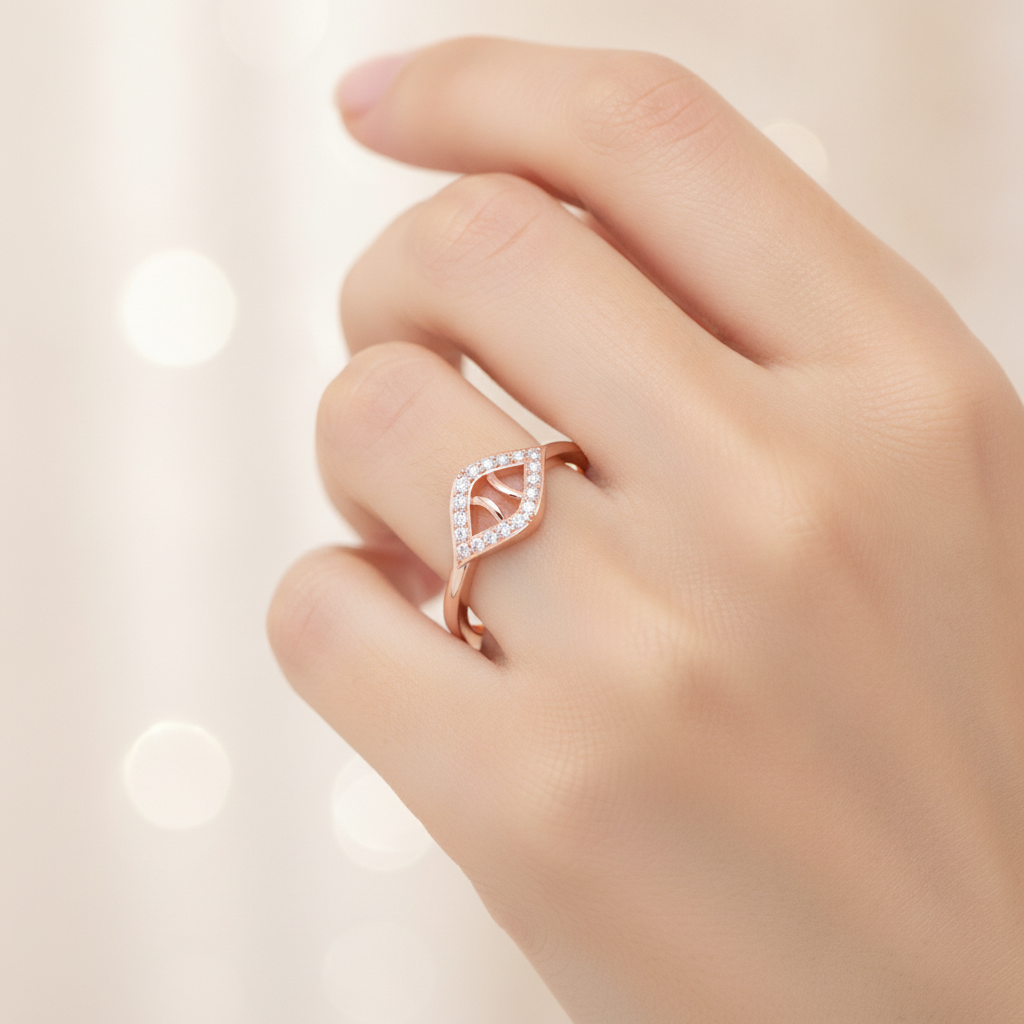 Eve Marquise Style Diamond Ring In 925 Sterling Silver - Fourteen