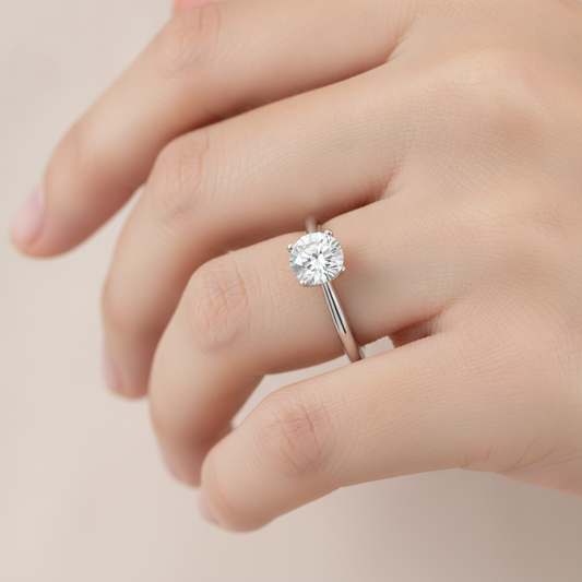 Insouciance Solitaire Ring In 925 Sterling Silver - Fourteen
