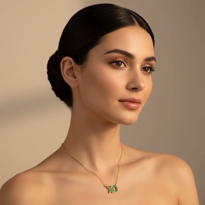 Xo Hugs And Kisses Emerald Crystal Pendant Necklace - Two