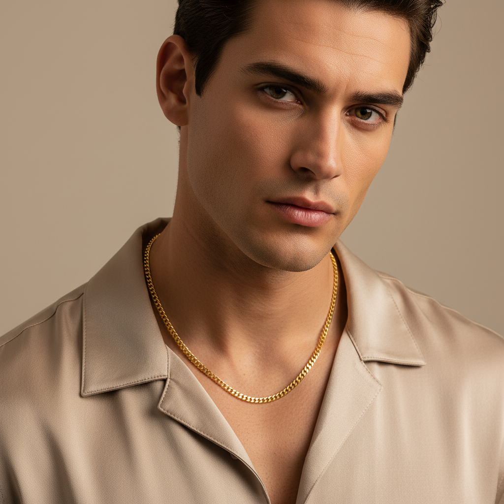 Cuban Link Chain Necklace With Box Clasp Closure - Two