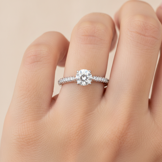 High Minded Solitaire Ring In 925 Sterling Silver - Fourteen