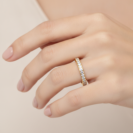 Mesmerizing Eternity Band In 925 Sterling Silver - Fourteen